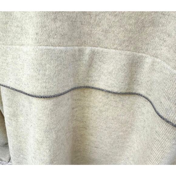 *NEW* Brunello Cucinelli Cashmere Silk Monili Large Sweater Wool Tan Knit Jumper - Picture 5 of 13